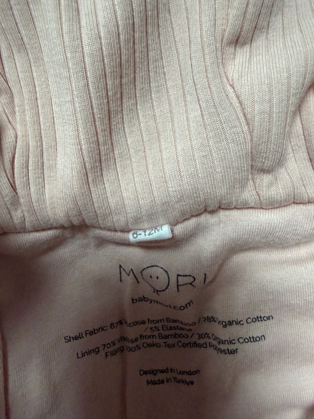 Baby Mori Ribbed Pramsuit - Picture 2 of 6